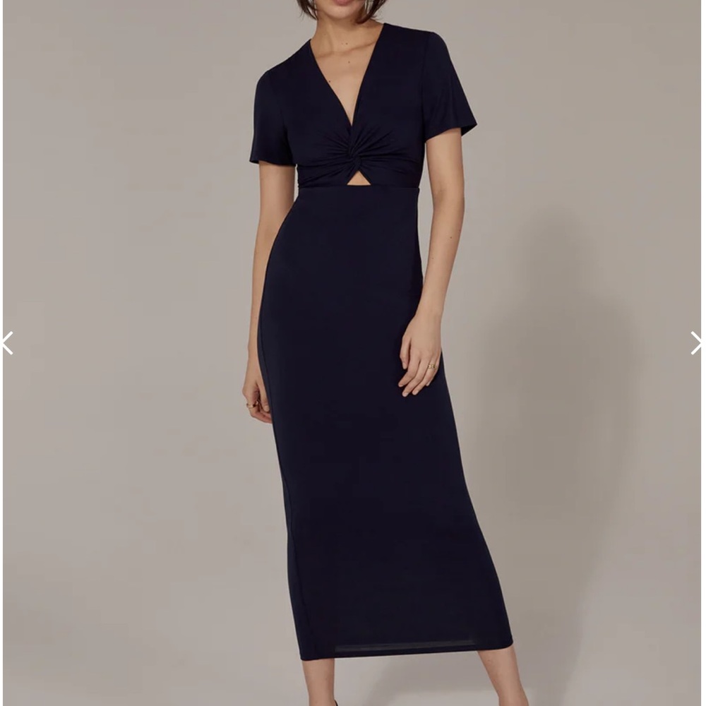Favorite Daughter The Anywhere Keyhole Cut Out Bodycon Dress Navy Size M
